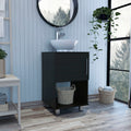 Saybrooke 1 Shelf Single Bathroom Vanity Black Wengue Black Particle Board