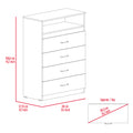 Cassville 4 Drawer 1 Shelf Dresser Black Wengue Black Particle Board