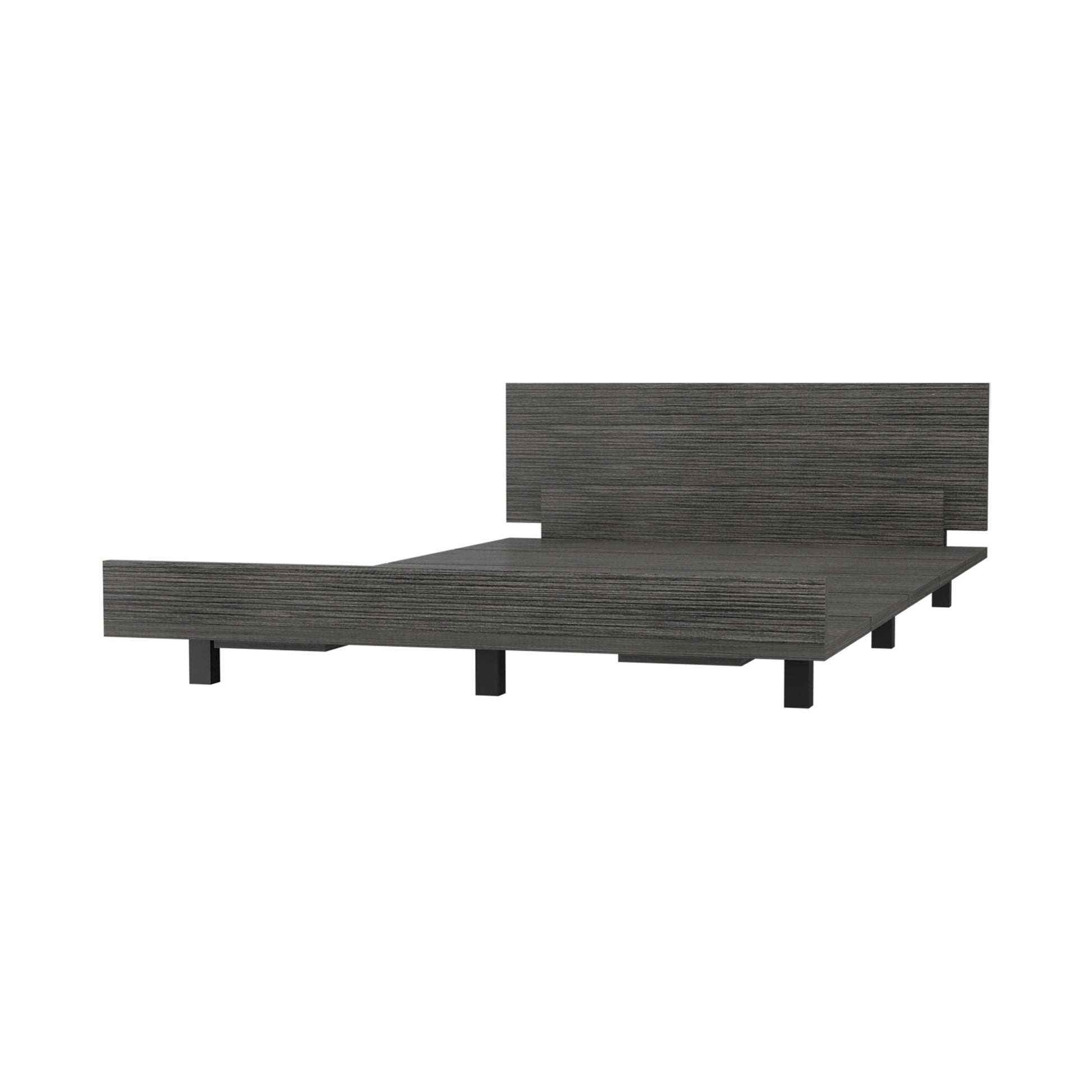 Nimmo Twin Bed Frame Smokey Oak Twin Gray Particle Board