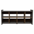 Rafael 8 Compartment Rectangle Entryway Shoe Rack Carbon Espresso Brown Particle Board