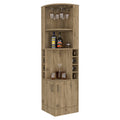 Macadamia 8 Bottle 2 Shelf Bar Cabinet Freestanding 5 Or More Shelves Beige Primary Living Space Shelves Included Particle Board