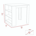Elkins 3 Drawer Kitchen Island White And Pine White Particle Board