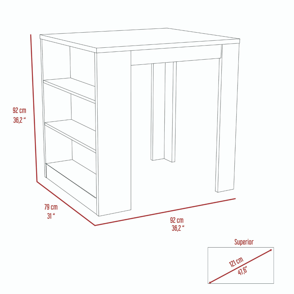 Elkins 3 Drawer Kitchen Island White And Pine White Particle Board