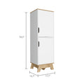 Rutherford 2 Door Pantry Cabinet Light Oak And White White Particle Board