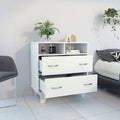 Aaron 2 Drawer 2 Shelf Dresser White White Particle Board