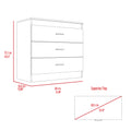 Bethage 3 Drawer Dresser White White Particle Board