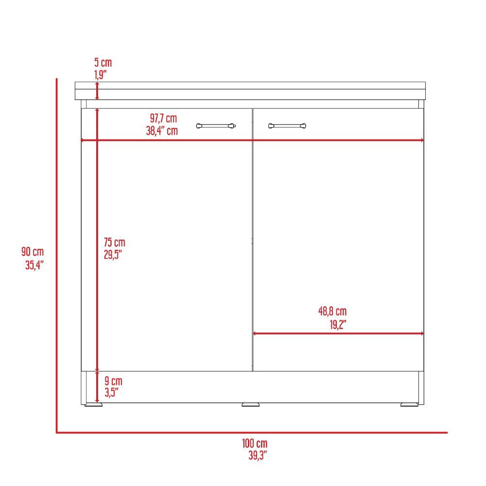 Brookeline Rectangle 2 Door Utility Sink And Cabinet White And Light Gray White Particle Board