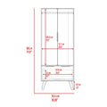 Light Oak Wooden Wardrobe With 2 Doors And 1 Drawer Light Oak Particle Board