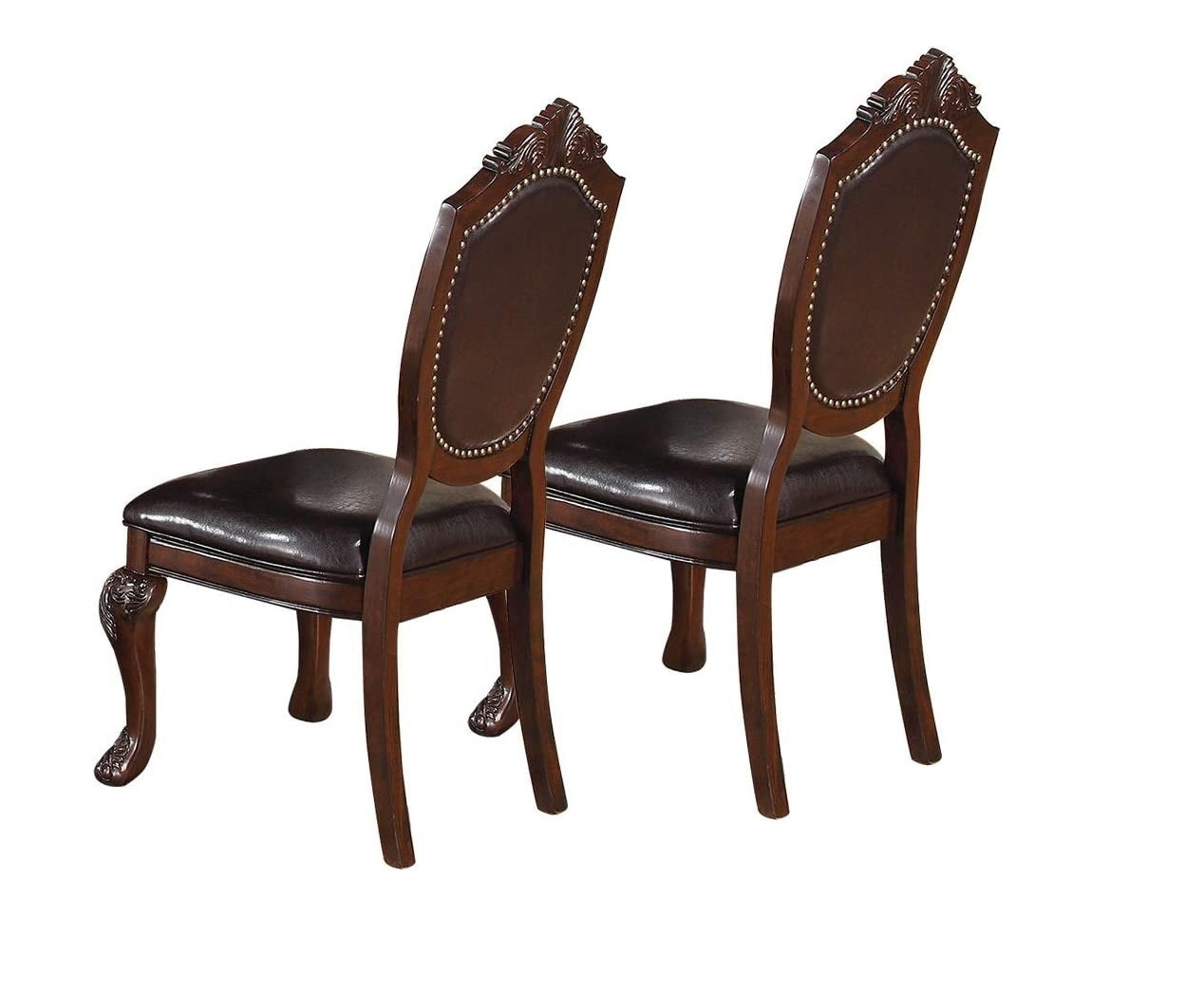 Formal Dining Room Table W Leaf 2X Arm Chairs And 6X Side Chairs Brown 9Pc Set Dining Table Double Pedestal Base Royal Rectangle Table Brown Wood Dining Room Solid Wood Rubberwood Rectangular Dining Table With Chair Wood Wood Brown Seats 8