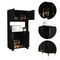 Bayshore 3 Shelf Pantry Cabinet Black Wengue Black Particle Board