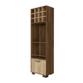 Jackson 12 Bottle 2 Shelf 1 Drawer Bar Cabinet Mahagony And Macadamia Brown Particle Board