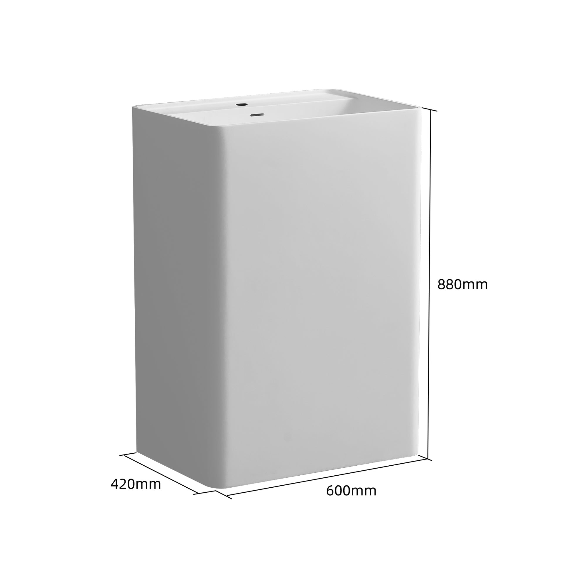 Fs507 600 Solid Surface Basin White Solid Surface