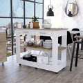 Rockaway 2 Drawer 2 Shelf Kitchen Island White And Light Oak White Particle Board