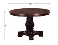 Classic Formal Dining Room Table And 4X Side Chairs Brown 5Pc Set Dining Table Pedestal Base Antique Round Table Faux Leather Upholstered Chair Brown Wood Dining Room Solid Wood Rubberwood Round Dining Table With Chair Wood Wood Brown Solid Back Seats 4