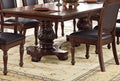 Formal Dining Room Table W Leaf Brown 1Pc Dining Table Only Double Pedestal Base Royal Rectangle Table Brown Espresso Dining Room Luxury,Traditional Rubberwood Rubber Wood