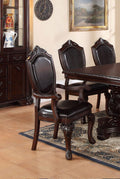 Formal Dining Room Table W Leaf 2X Arm Chairs And 6X Side Chairs Brown 9Pc Set Dining Table Double Pedestal Base Royal Rectangle Table Brown Wood Dining Room Solid Wood Rubberwood Rectangular Dining Table With Chair Wood Wood Brown Seats 8