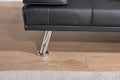 Black Leather Multifunctional Double Folding Sofa Bed For Office With Coffee Table Black Foam Pvc 2 Seat