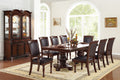 Formal Dining Room Table W Leaf Brown 1Pc Dining Table Only Double Pedestal Base Royal Rectangle Table Brown Espresso Dining Room Luxury,Traditional Rubberwood Rubber Wood