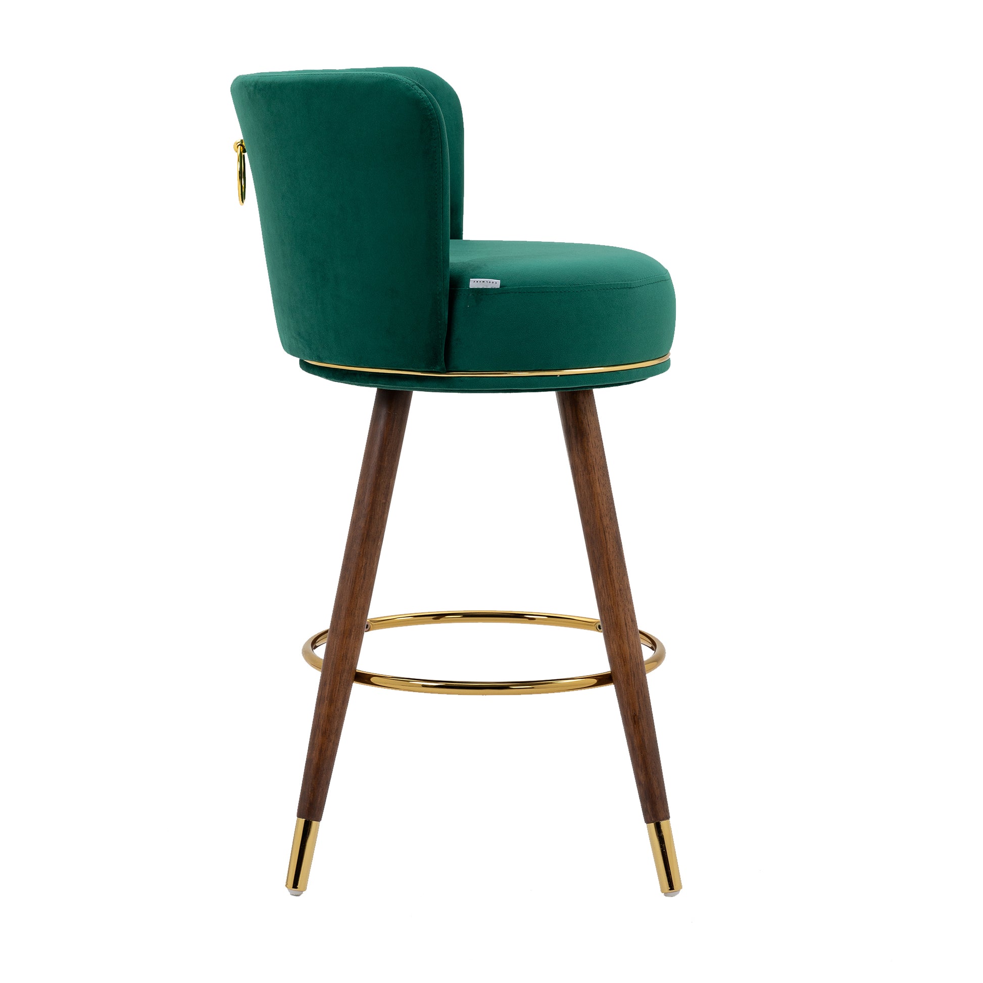 Coolmore Counter Height Bar Stools Set Of 2 For Kitchen Counter Solid Wood Legs With A Fixed Height Of 360 Degrees Emerald Solid Wood