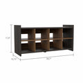 Rafael 8 Compartment Rectangle Entryway Shoe Rack Carbon Espresso Brown Particle Board