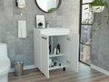 Sienna 2 Door Rectangle Freestanding Vanity Cabinet White White Particle Board