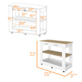 Rockaway 2 Drawer 2 Shelf Kitchen Island White And Light Oak White Particle Board