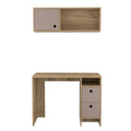 Light Oak And Taupe 2 Shelf 3 Drawer 2 Piece Office Set Light Oak Particle Board