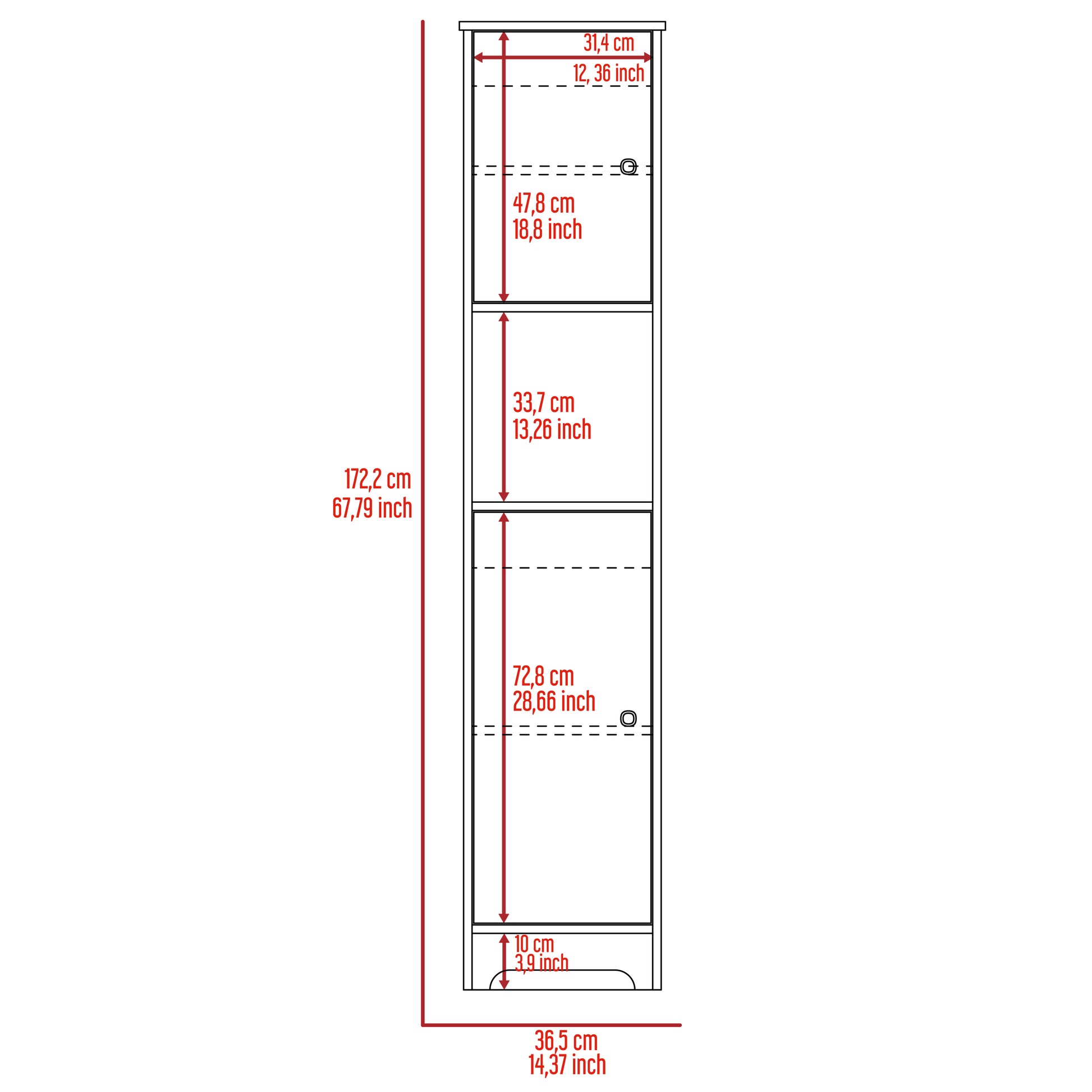 Brighton 1 Shelf Linen Cabinet White White Particle Board