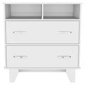 Aaron 2 Drawer 2 Shelf Dresser White White Particle Board