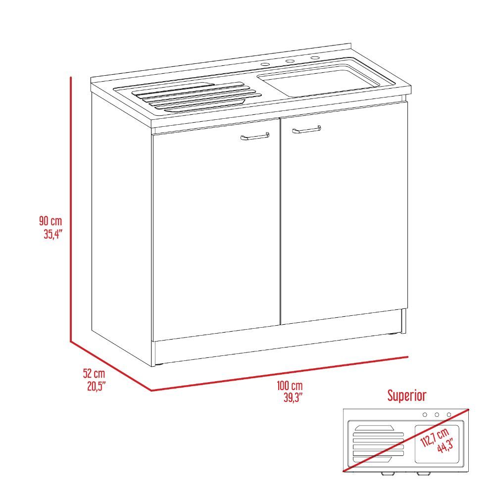 Brookeline Rectangle 2 Door Utility Sink And Cabinet White And Light Gray White Particle Board