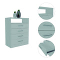 Cassville 4 Drawer 1 Shelf Dresser White White Particle Board