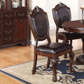 Formal Dining Room Table W Leaf 2X Arm Chairs And 6X Side Chairs Brown 9Pc Set Dining Table Double Pedestal Base Royal Rectangle Table Brown Wood Dining Room Solid Wood Rubberwood Rectangular Dining Table With Chair Wood Wood Brown Seats 8
