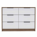 Longhill 6 Drawer Rectangle Dresser Pine And White White Particle Board