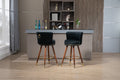 Coolmore Counter Height Bar Stools Set Of 2 For Kitchen Counter Solid Wood Legs With A Fixed Height Of 360 Degrees Black Solid Wood