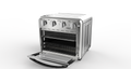 Geek Chef Air Fryer Toaster Oven Combo, 4 Slice Toaster Convection Oven Warm, Broil, Toast, Bake, Oil Free, Accessories Included, Stainless Steel, Silver 16Qt Air Fryer Oven Ban On , Temu Silver Stainless Steel