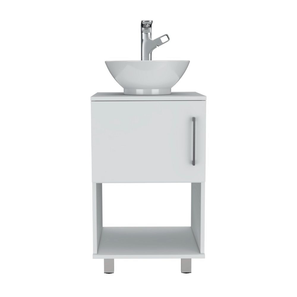 Saybrooke 1 Shelf Single Bathroom Vanity White White Particle Board