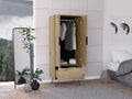 Light Oak Wooden Wardrobe With 2 Doors And 1 Drawer Light Oak Particle Board