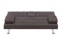Video Brown Leather Multifunctional Double Folding Sofa Bed For Office With Coffee Table Brown Foam Pvc 2 Seat