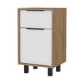 White And Pine 1 Drawer Nightstand White Particle Board