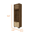 Jackson 12 Bottle 2 Shelf 1 Drawer Bar Cabinet Mahagony And Macadamia Brown Particle Board