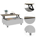 Tilton Rectangle Lift Top Coffee Table White Oak White White Primary Living Space Rectangular Particle Board