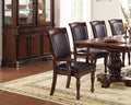 Majestic Royal Dining Room Table W Leaf 2X Arm Chairs And 6X Side Chairs Brown 9Pc Set Rubberwood Dining Table Double Pedestal Base Rectangle Table Brown Wood Dining Room Solid Wood Rubberwood Rectangular Dining Table With Chair Upholstered Chair Wood