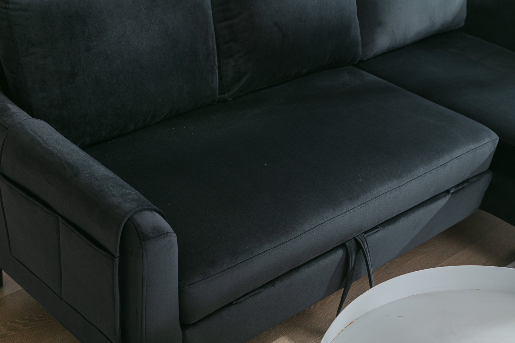 United We Win Sectional Sofa Reversible Sectional Sleeper Sectional Sofa With Storage Chaise Black Polyester
