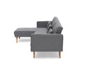 Variable Bed Sofa Living Room Folding Sofa Gray Foam Cotton 4 Seat