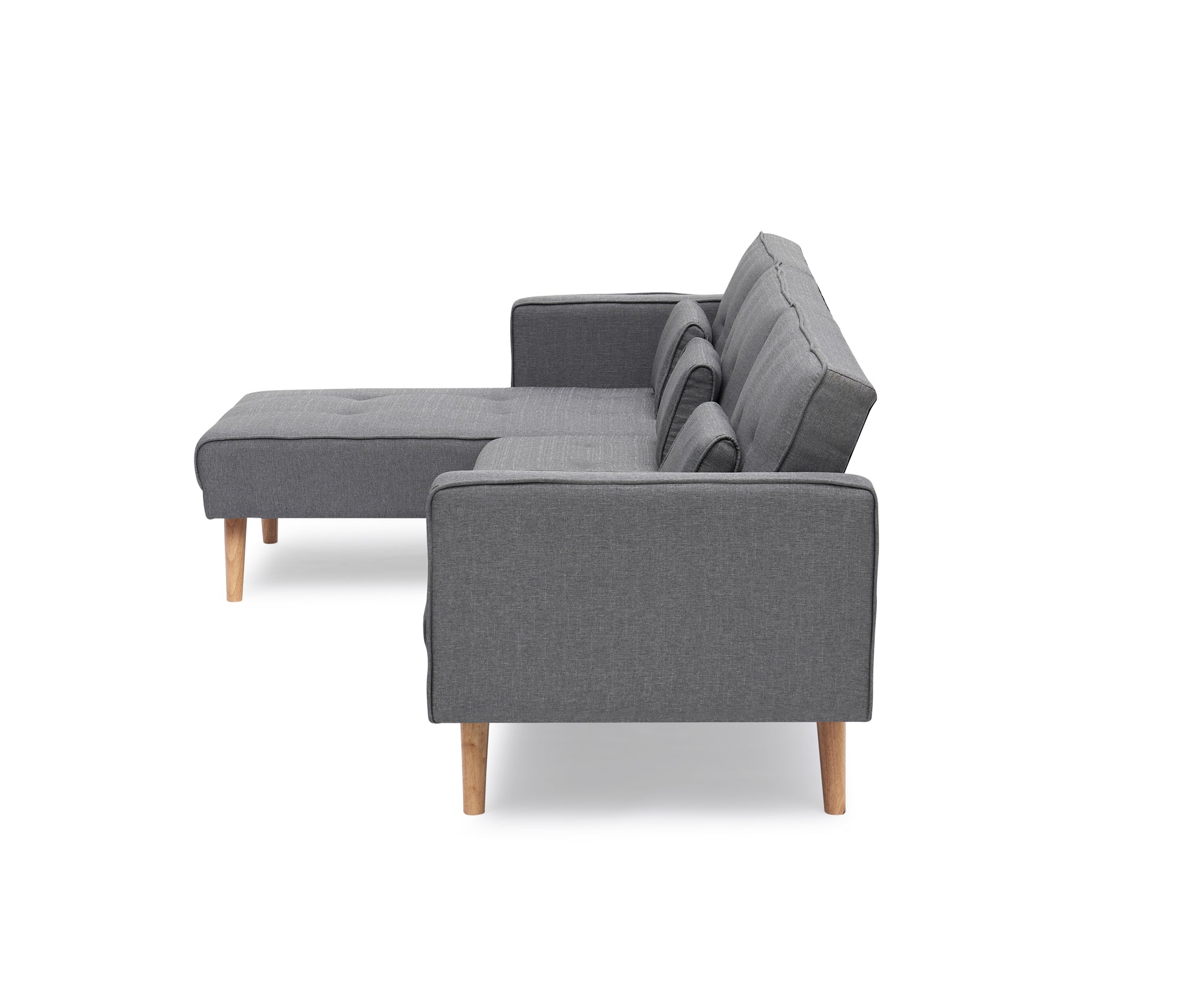 Variable Bed Sofa Living Room Folding Sofa Gray Foam Cotton 4 Seat