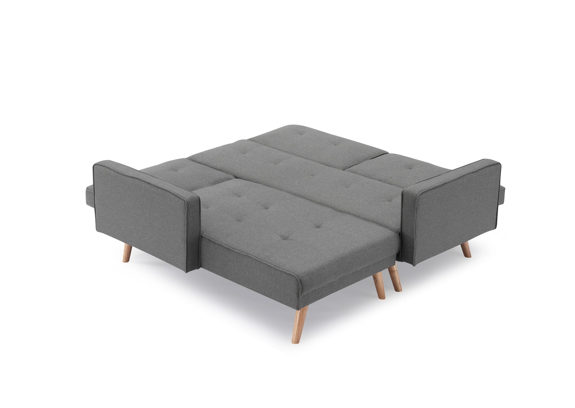 Variable Bed Sofa Living Room Folding Sofa Gray Foam Cotton 4 Seat