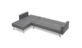 Variable Bed Sofa Living Room Folding Sofa Gray Foam Cotton 4 Seat