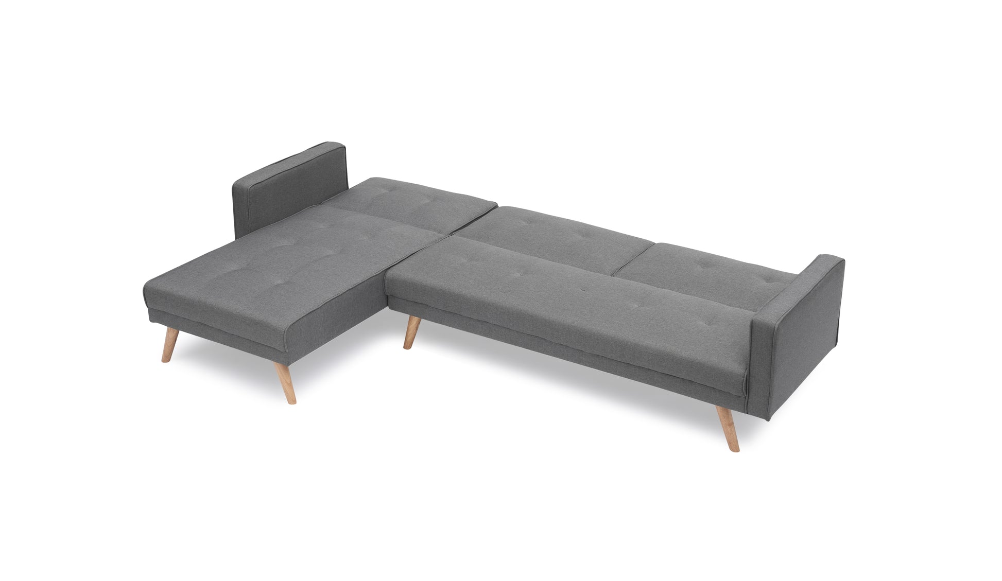 Variable Bed Sofa Living Room Folding Sofa Gray Foam Cotton 4 Seat