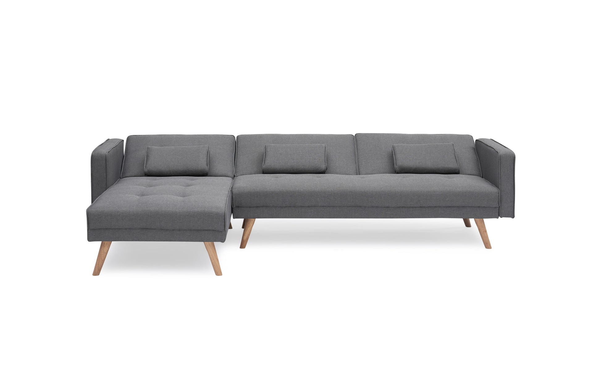 Variable Bed Sofa Living Room Folding Sofa Gray Foam Cotton 4 Seat