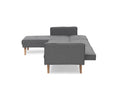 Variable Bed Sofa Living Room Folding Sofa Gray Foam Cotton 4 Seat